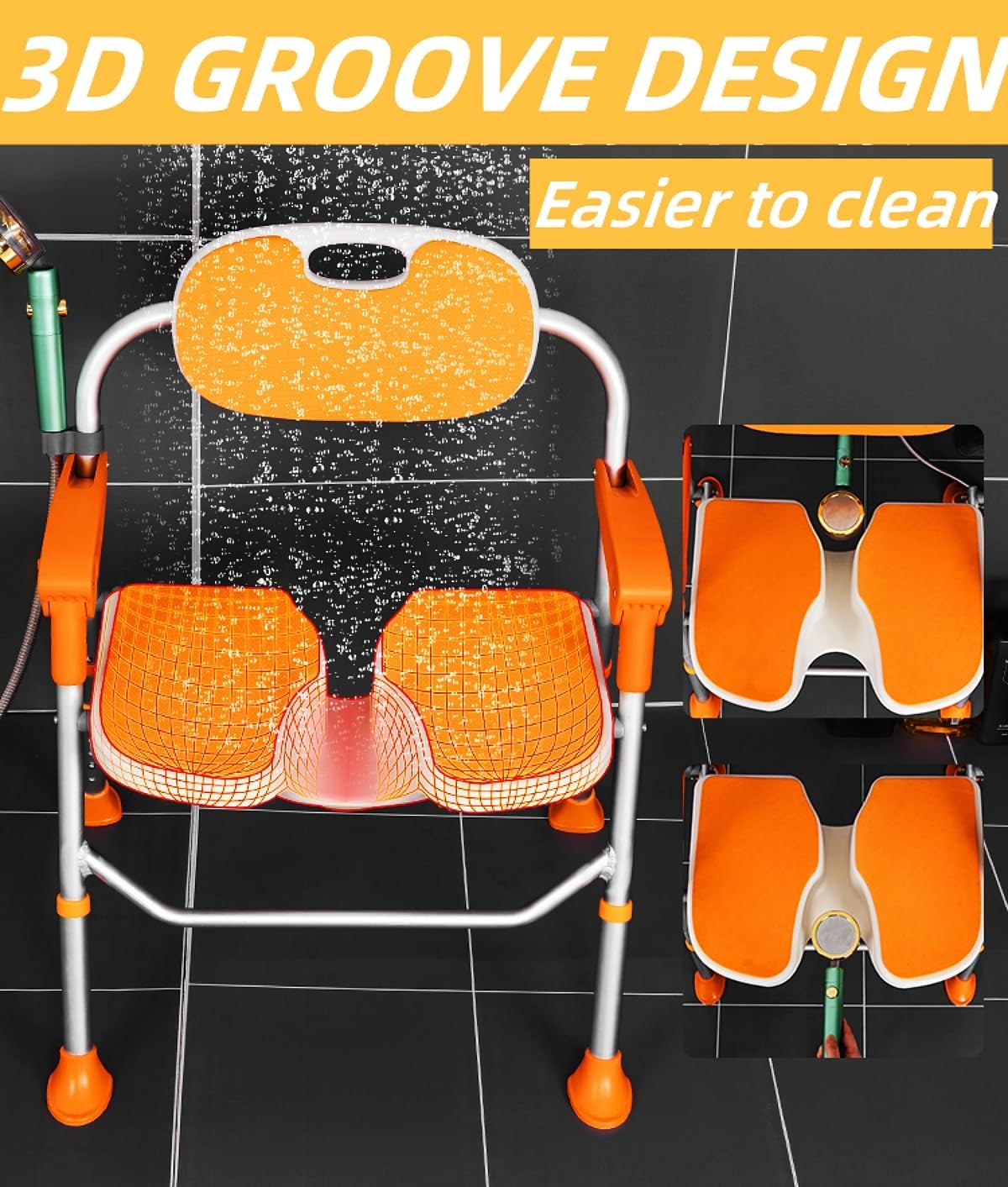 Silla de ducha para ducha interior, silla de ducha plegable para ancianos y discapacitados, asiento de ducha para adultos, silla de baño portátil de