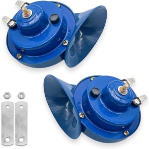 Hawyet Bocina de automóvil de 2 piezas, kit de repuesto de bocinas de silbato de aire impermeables de 12 V, accesorios universales de modificación Hawyet Bocina de automóvil de 2 piezas, kit de repuesto de bocinas de silbato de aire impermeables de 12 V, accesorios universales de modificación