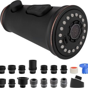 Reemplazo de cabezal de grifo de cocina extraíble, boquilla de cabezal rociador de cabezal de grifo de fregadero de cocina de 3 funciones con 10 Reemplazo de cabezal de grifo de cocina extraíble, boquilla de cabezal rociador de cabezal de grifo de fregadero de cocina de 3 funciones con 10