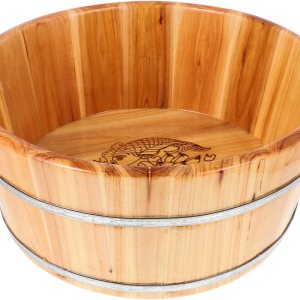 Yardwe Cuenca de pie de madera, bañera de madera para pies de madera, cubo de madera para baño de pies, remojo, masaje, spa, sauna Yardwe Cuenca de pie de madera, bañera de madera para pies de madera, cubo de madera para baño de pies, remojo, masaje, spa, sauna