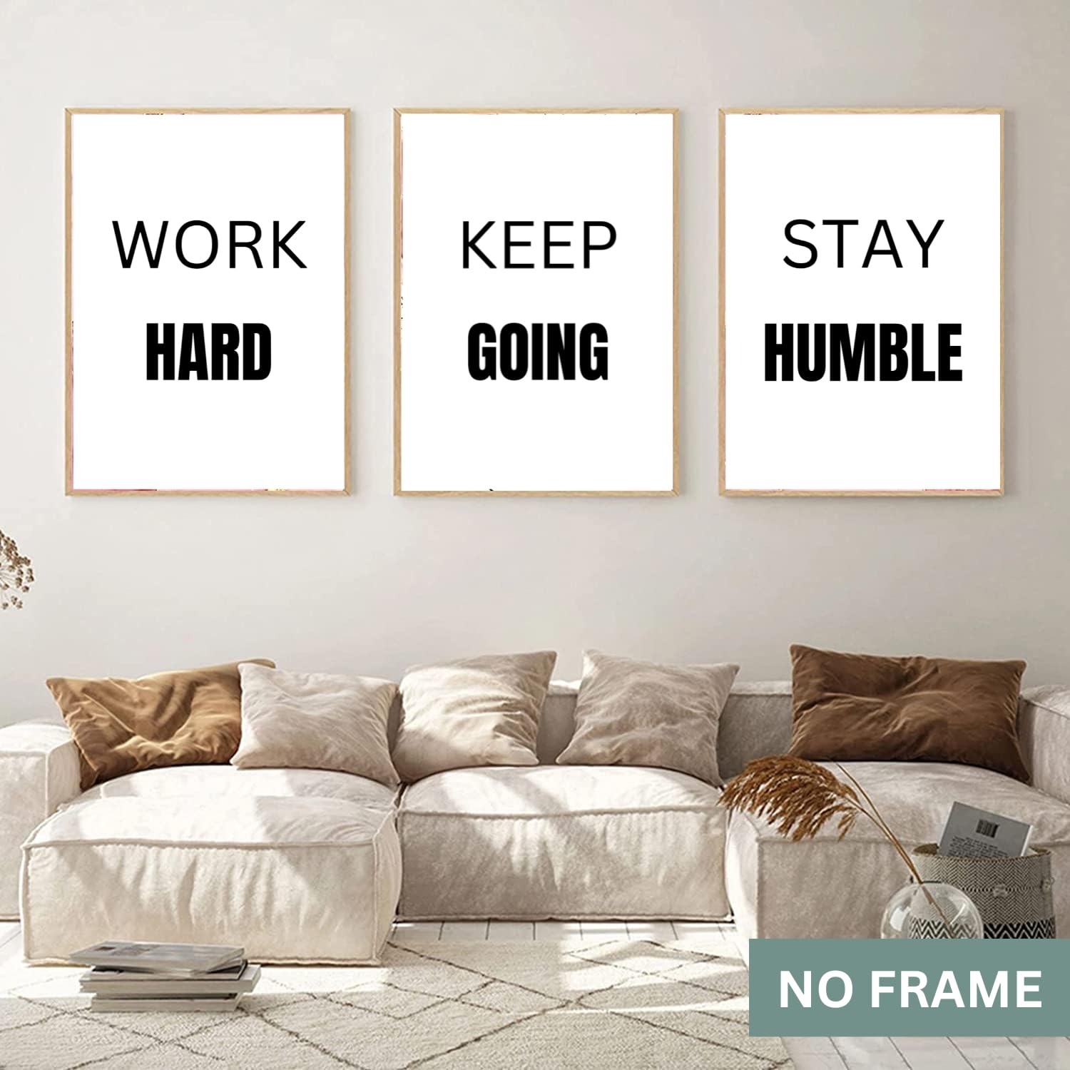 Inspirational Quote Art Painting, Work Hard, Dream Big, Stay Humble, Be You Art Print Set of 6 – Motivational Phrases Posters for Office or Living