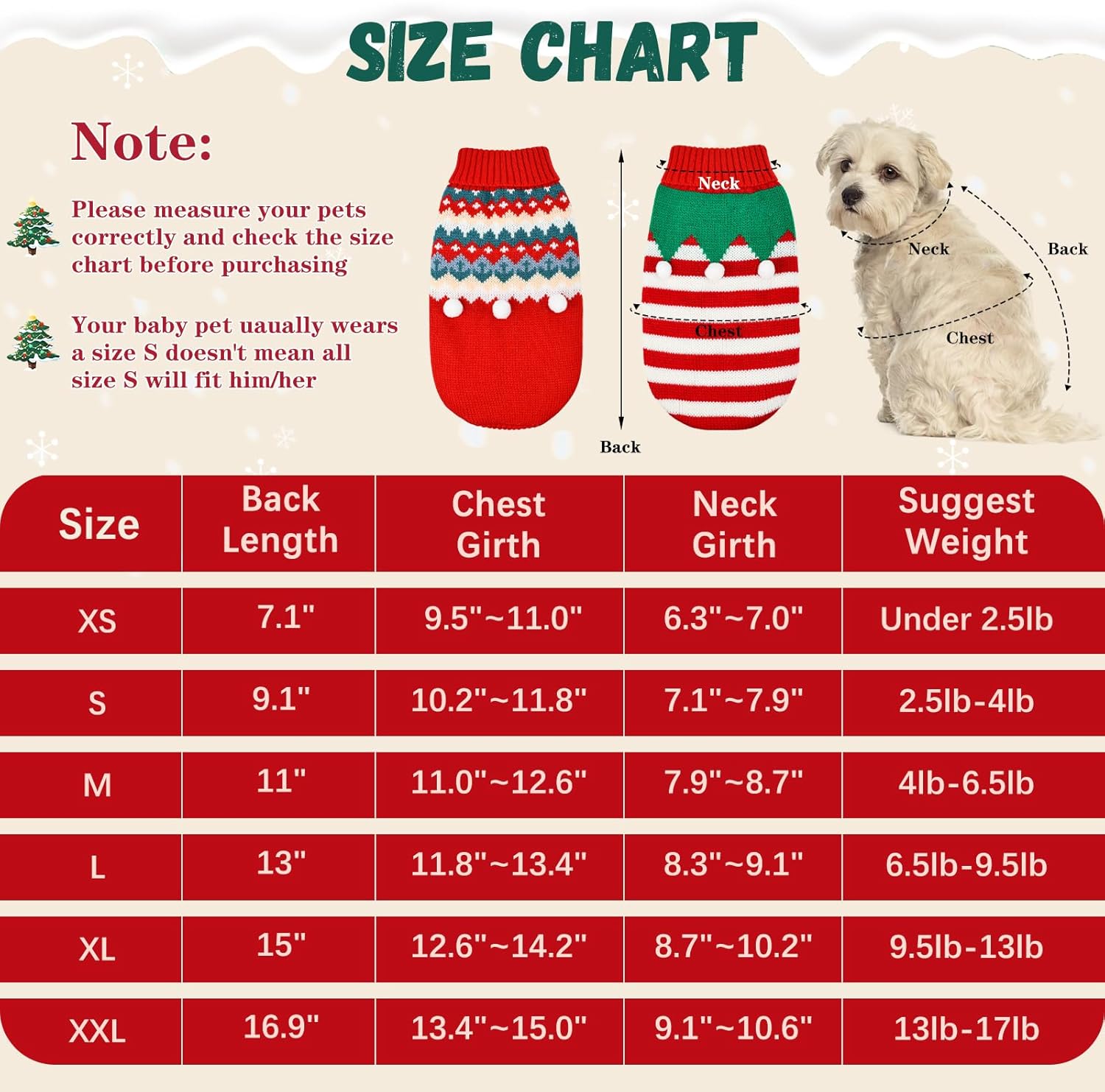 2 suéteres de Navidad para cachorros, gatos, cuello alto, ropa de punto de elfo, ropa cálida para perros, suéter para gatitos y cachorros, XS