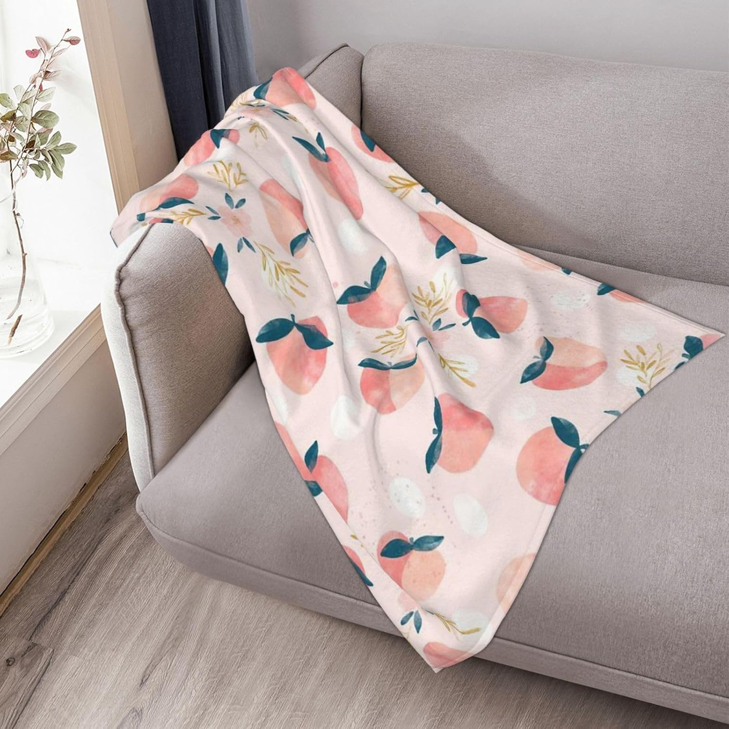 AFHYZY Manta de verano suave de color durazno para mujer, manta de forro polar lavable de viaje ligera para sofá, cama, sillón durante todas las