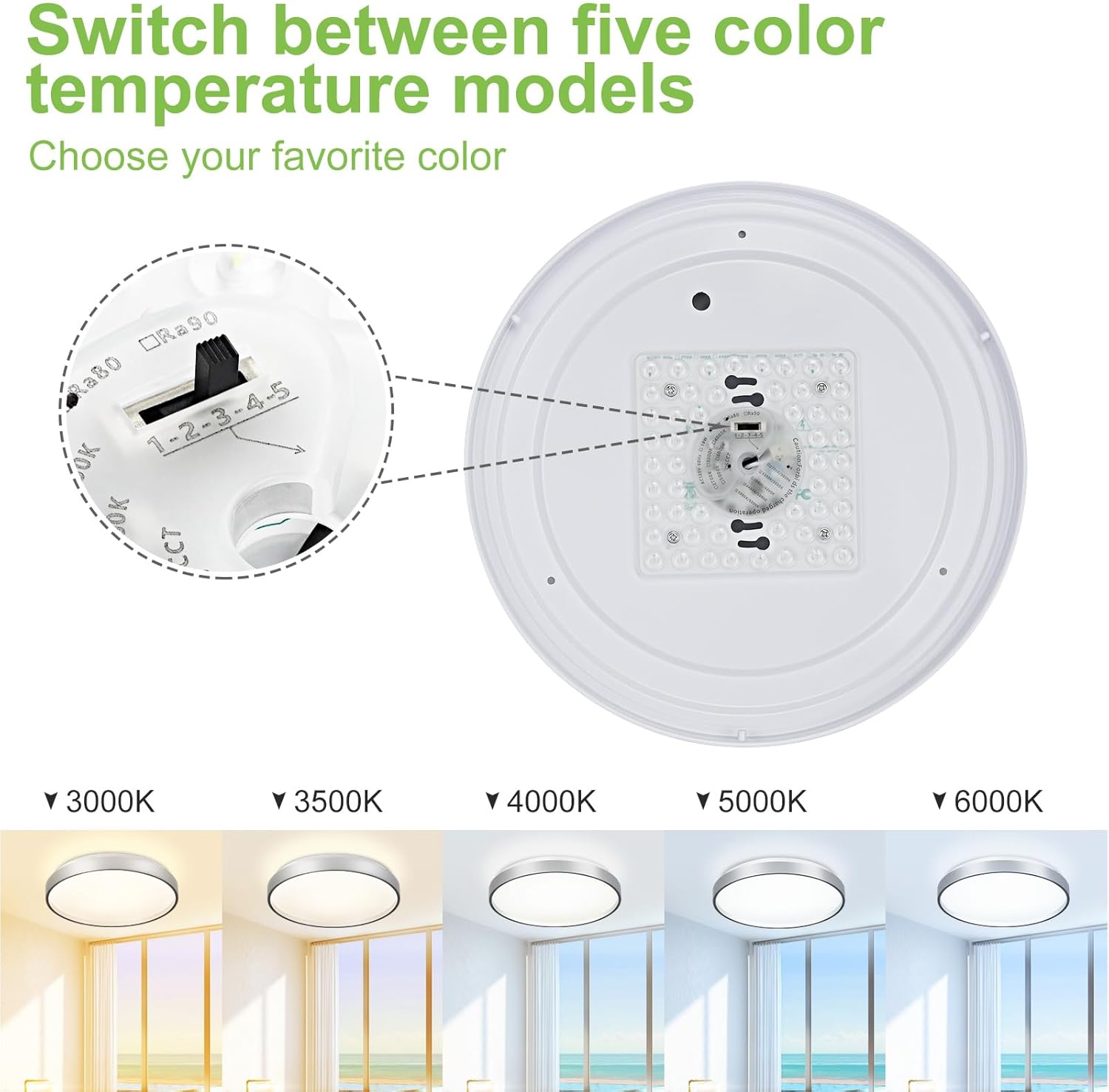 DLLT – Lámpara de techo LED moderna de 24 W, de 13 pulgadas, color plateado, de perfil bajo, luz redonda fina para cocina, dormitorio, sala de
