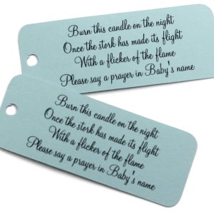 Baby Shower Favor Tags – Candle Gift Tags – 20 pc (Blue) Baby Shower Favor Tags – Candle Gift Tags – 20 pc (Blue)