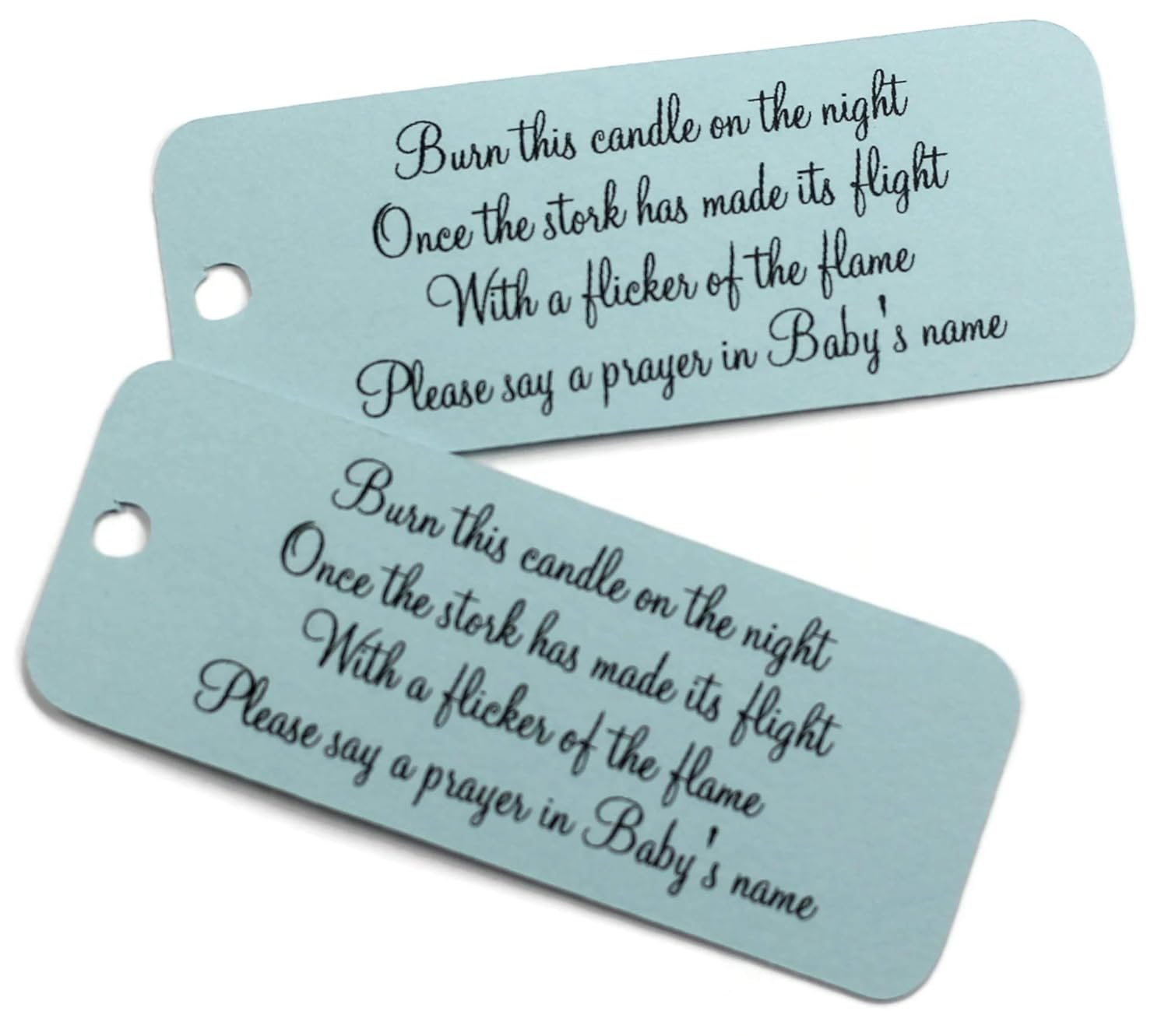 Baby Shower Favor Tags – Candle Gift Tags – 20 pc (Blue)