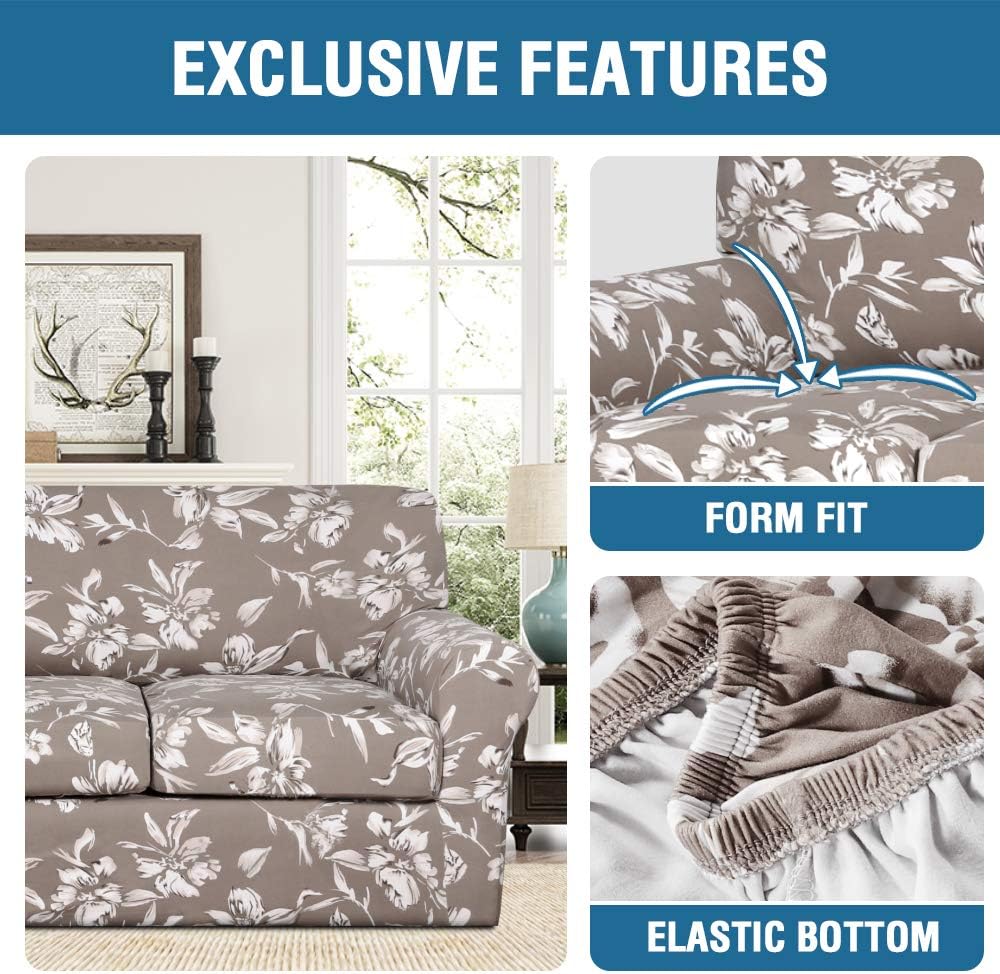H.VERSAILTEX Super Stretch 2 Pieces Sofa Covers for Armchair Covers Living Room Chair Slipcovers Feature Soft Thick Modern Style with Individual