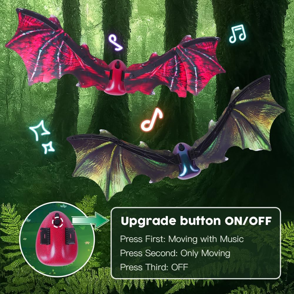 VATOS Electric Dragon Wings with LED Lights – Moving Dragon Wings with Music for Boys Man to Cosplay Dress Up