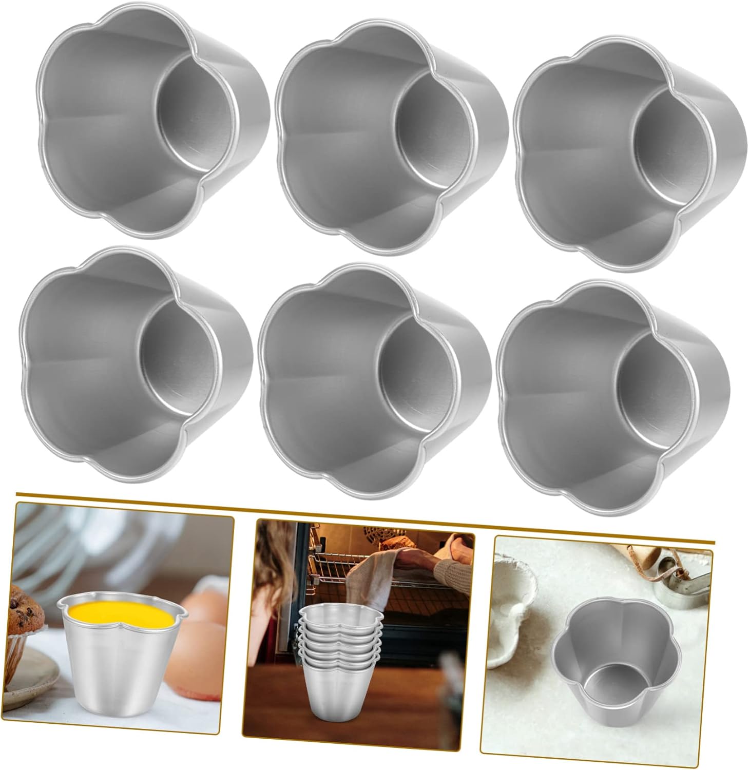 Abaodam 24 moldes para tartas, tazas de chocolate, tazas de pudín de aluminio, moldes para magdalenas, molde para pudín de yorkshire, molde para