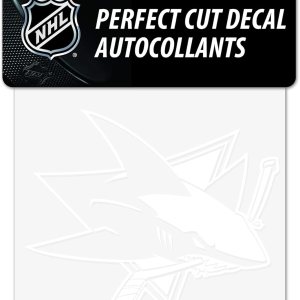 WinCraft NHL San Jose Sharks – Calcomanía blanca de corte perfecto, talla única, color del equipo WinCraft NHL San Jose Sharks – Calcomanía blanca de corte perfecto, talla única, color del equipo