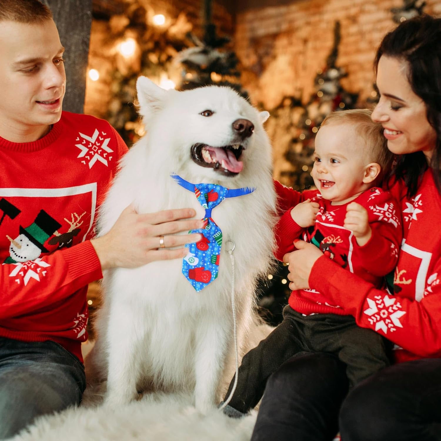 Chunful Juego de 150 corbatines de Navidad para perros y gatos, accesorios de aseo para perros pequeños y medianos (Santa Claus)