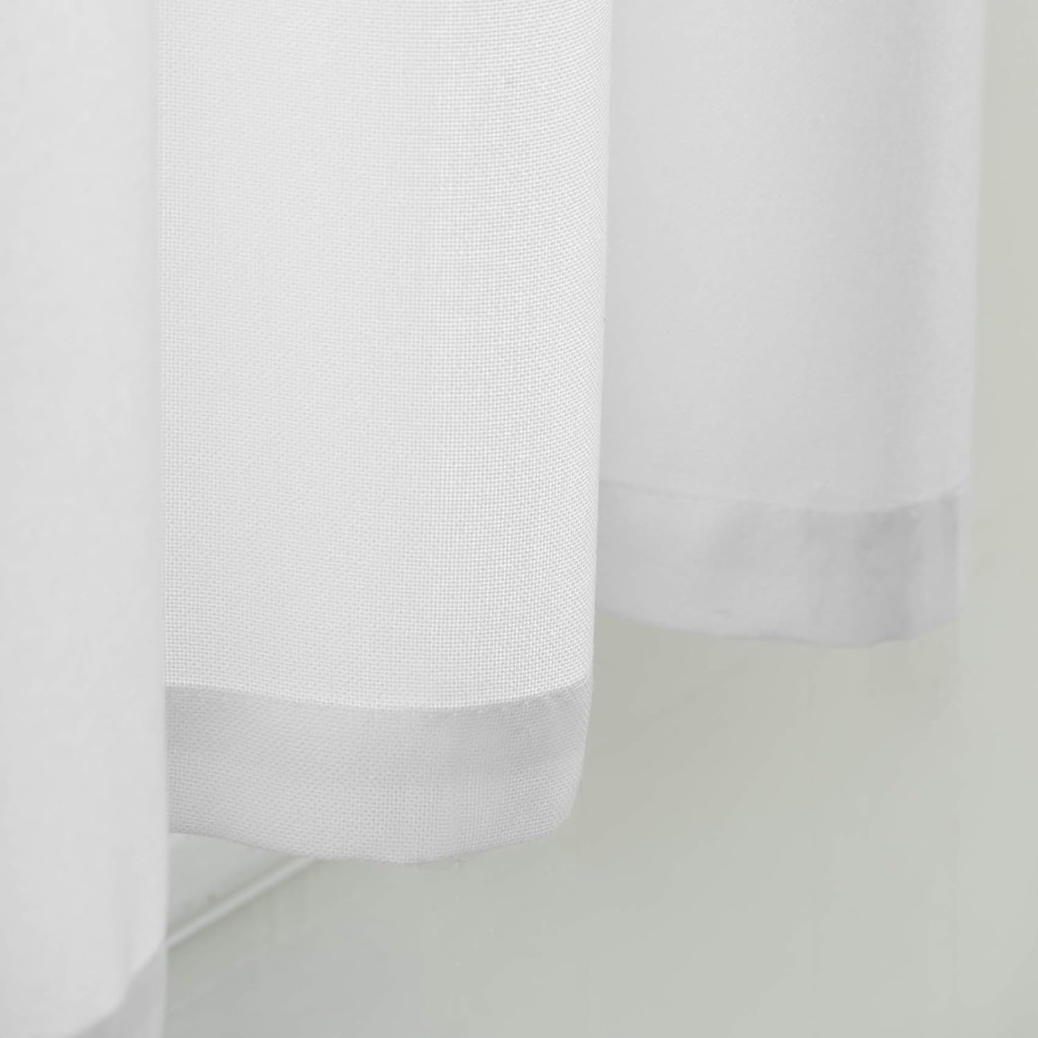 UPOPO Cortinas blancas para cocina sobre el fregadero, 36 pulgadas de largo, lino texturizado, cortinas cortas para baño, privacidad pequeña, mini