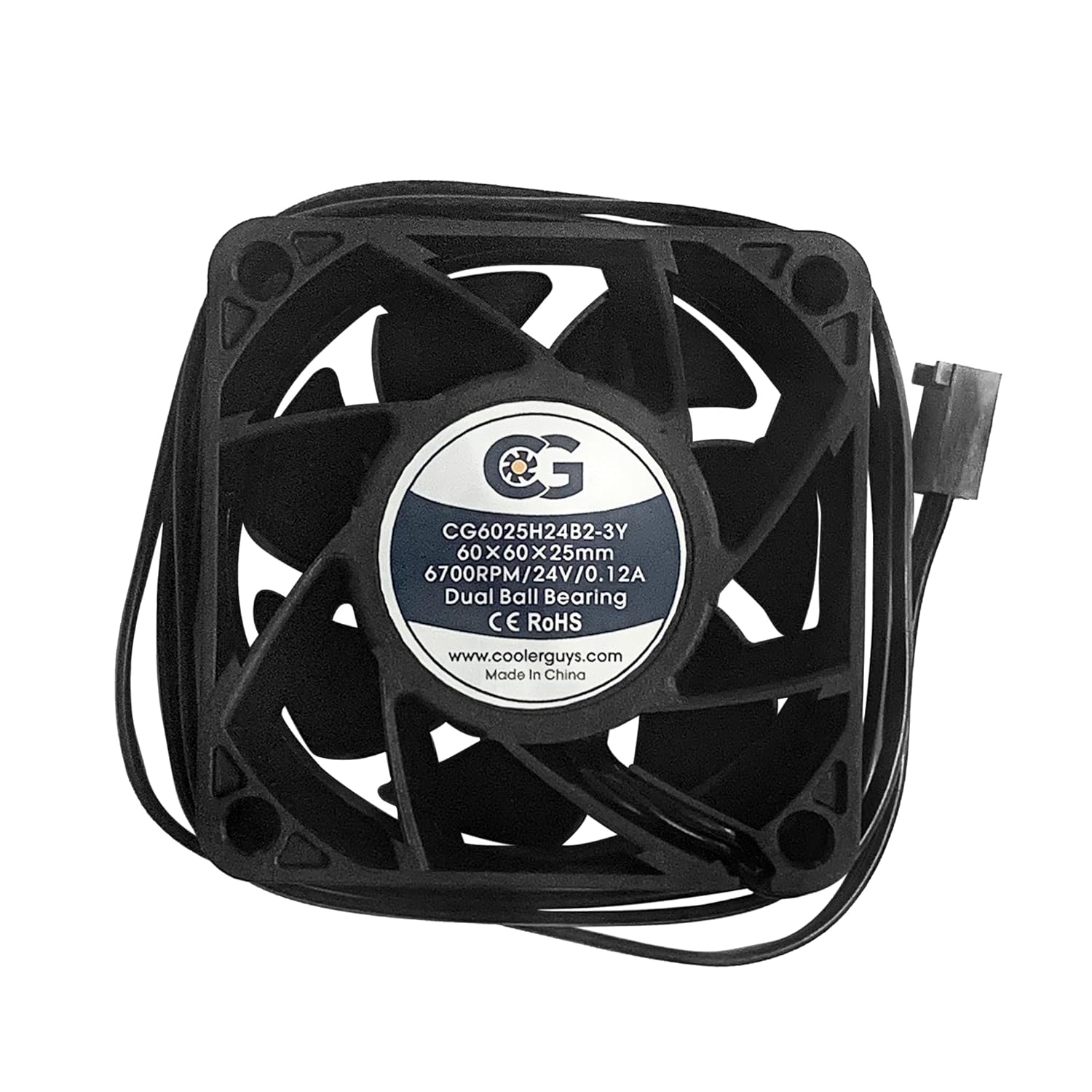 Coolerguys Ventilador de alta velocidad CG6025H24B2-3Y de 2.362×2.362×0.984 in 24 VDC 3Pin