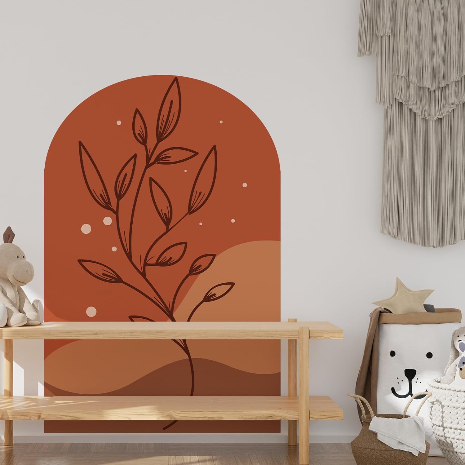 Adhesivo decorativo de pared de arco bohemio, calcomanía de decoración de pared de arco, calcomanía bohemia, calcomanías de pared para sala de