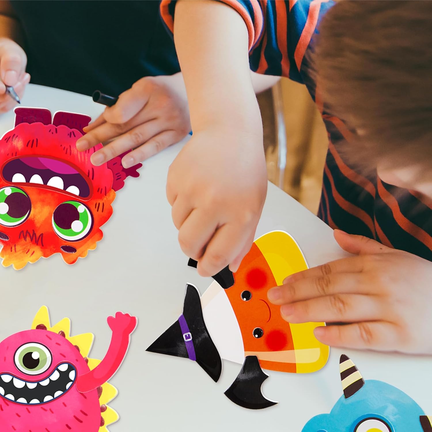 Manualidades de Halloween para niños, imán de espuma de monstruo para actividades de fiesta, paquete de 12
