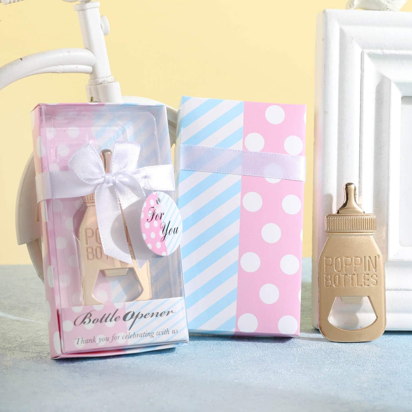 24 piezas de abrebotellas, revelación de género, recuerdo de fiesta para invitados, niños o niñas, decoraciones de fiesta de revelación de género,