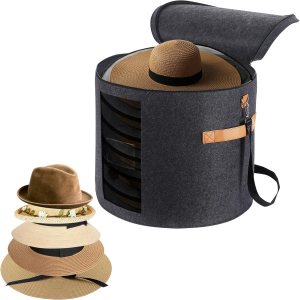 Caja grande para sombreros de 19 pulgadas, cajas de almacenamiento para sombreros para mujeres, grandes y redondas para hombres, cajas plegables Caja grande para sombreros de 19 pulgadas, cajas de almacenamiento para sombreros para mujeres, grandes y redondas para hombres, cajas plegables
