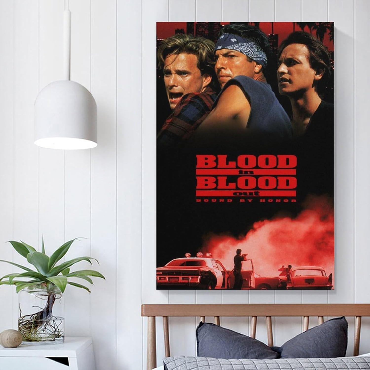 Póster de película con texto en inglés “Blood in Blood Out” para dormitorio, decoración de pared, pinturas artísticas en lienzo, decoración de