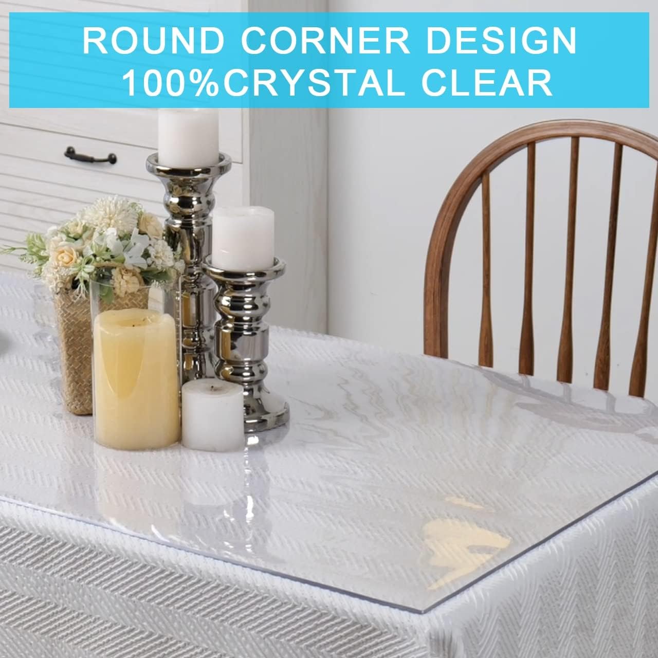 Protector de mesa transparente de plástico para mesa, mantel de PVC transparente, protector de mesa de oficina, impermeable, lavable, protector de