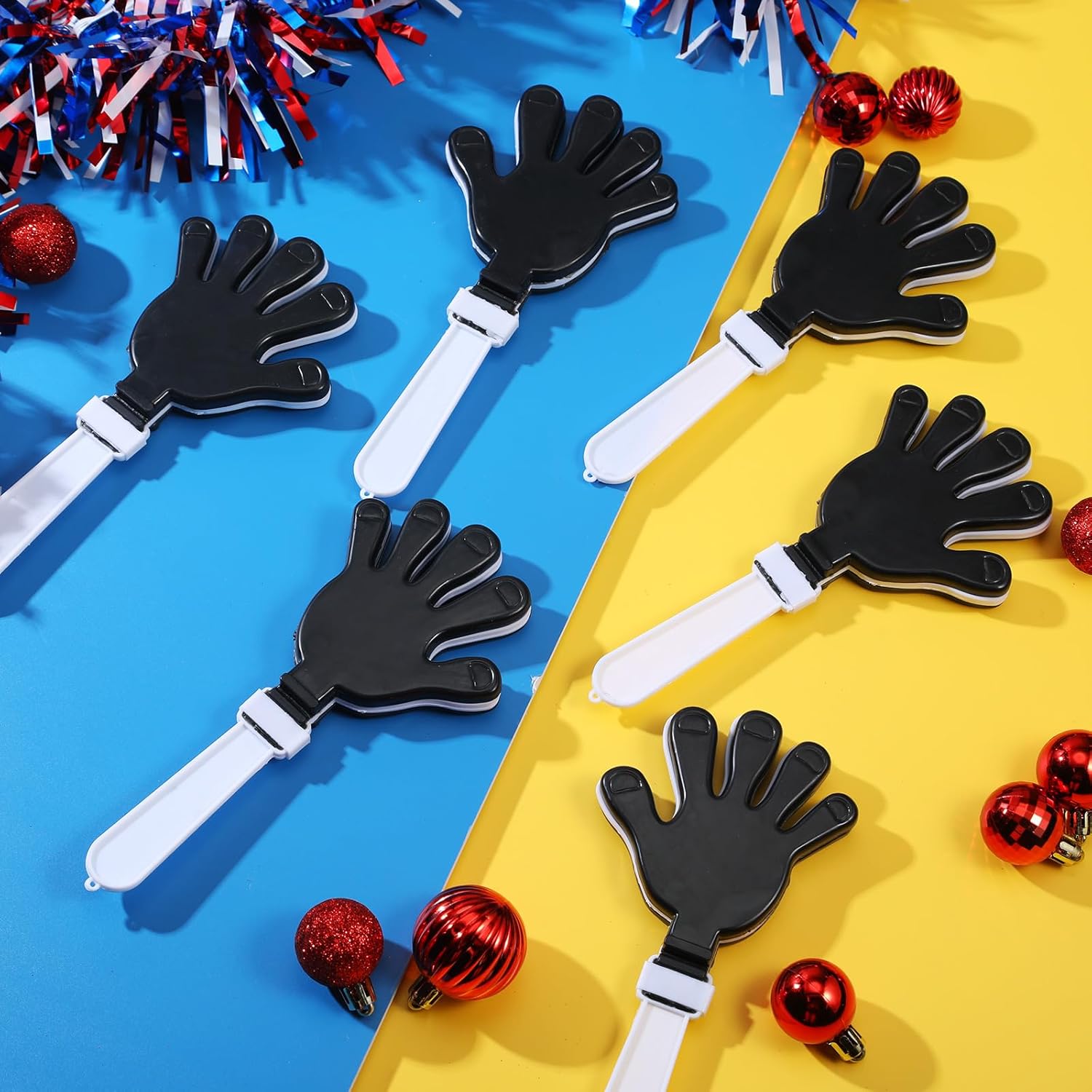 Poen 24 piezas de pinzas de mano de 7.5 pulgadas para hacer ruido, recuerdos de fiesta, aplausos de plástico, bromas de ruido, juguetes deportivos