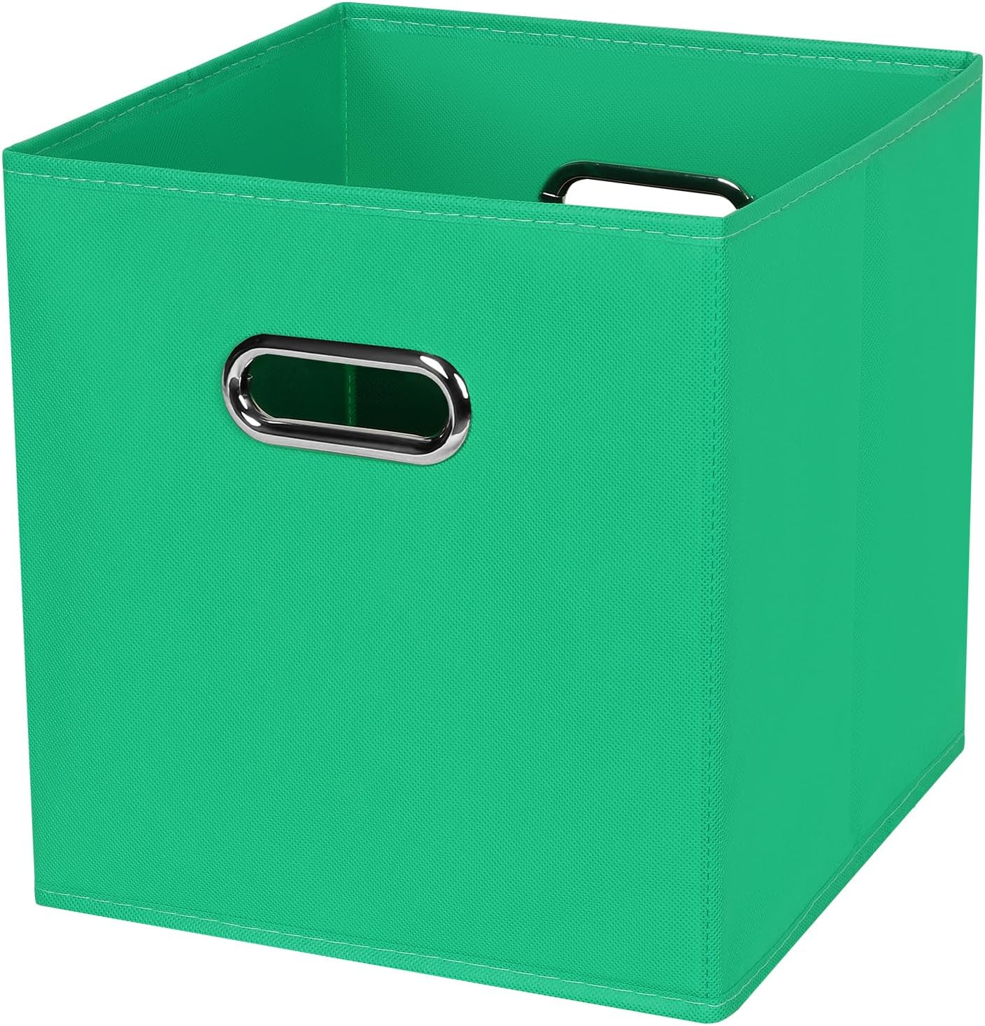 Cubos de almacenamiento plegables negros, cajas de almacenamiento de tela, cestas organizadoras con asas dobles para organizador del hogar (verde)