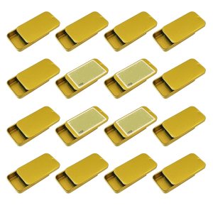 Cubic Ape Recipientes de lata deslizantes para bálsamo labial, perfume sólido (0.5 onzas, paquete de 16 unidades, con etiquetas) Pequeñas cajas Cubic Ape Recipientes de lata deslizantes para bálsamo labial, perfume sólido (0.5 onzas, paquete de 16 unidades, con etiquetas) Pequeñas cajas