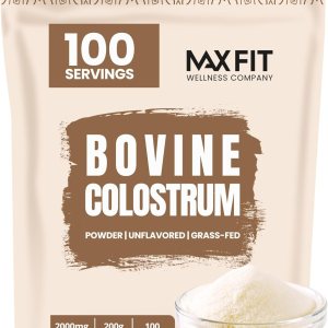 MAX FIT Suplemento en polvo de calostro, polvo de calostro bovino, potente primera leche  Concentrado fácil de mezclar alimentado con pasto, salud MAX FIT Suplemento en polvo de calostro, polvo de calostro bovino, potente primera leche  Concentrado fácil de mezclar alimentado con pasto, salud