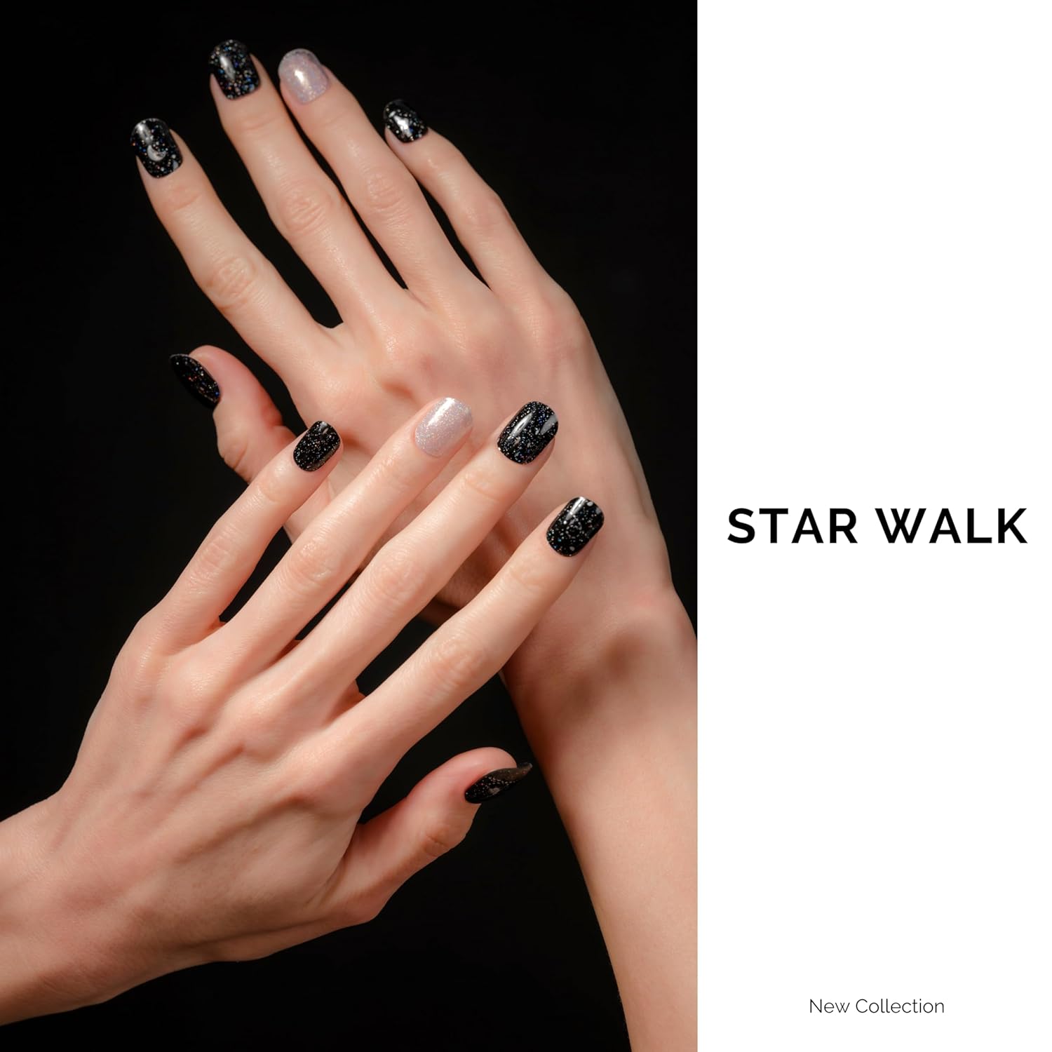 NAILOG Tiras de uñas de gel semicuradas, 34 piezas, compra 2 y obtén 1 lámpara UV, envolturas adhesivas de esmalte de uñas de larga duración con