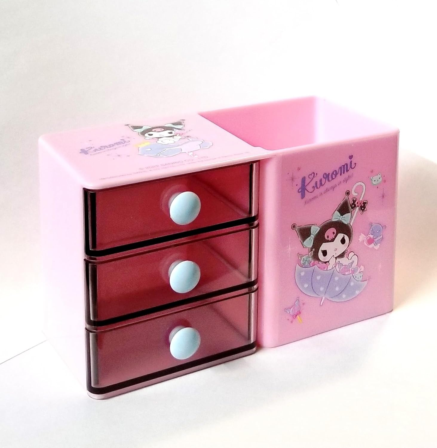 Kawaii Devil Melody – Soporte para lápiz y oficina, organizador de escritorio de oficina, estuche de plástico
