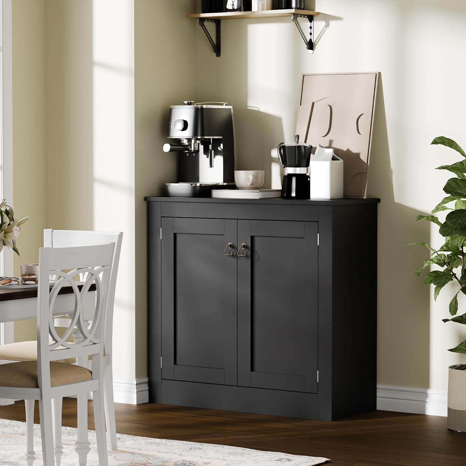 Cozy Castle Gabinete de buffet con almacenamiento  Armario de almacenamiento de cocina, mesa consola de madera, gabinete de café para sala de estar,