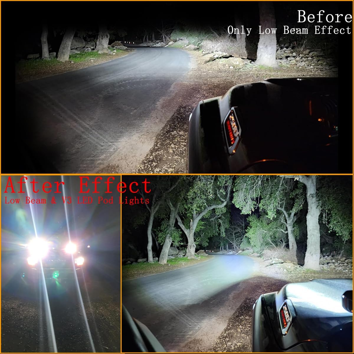 Kit de luces antiniebla LED de 3 pulgadas con interruptor, kit de luces antiniebla para todo terreno, 2 unidades, 50 W, impermeable, para Jeep,