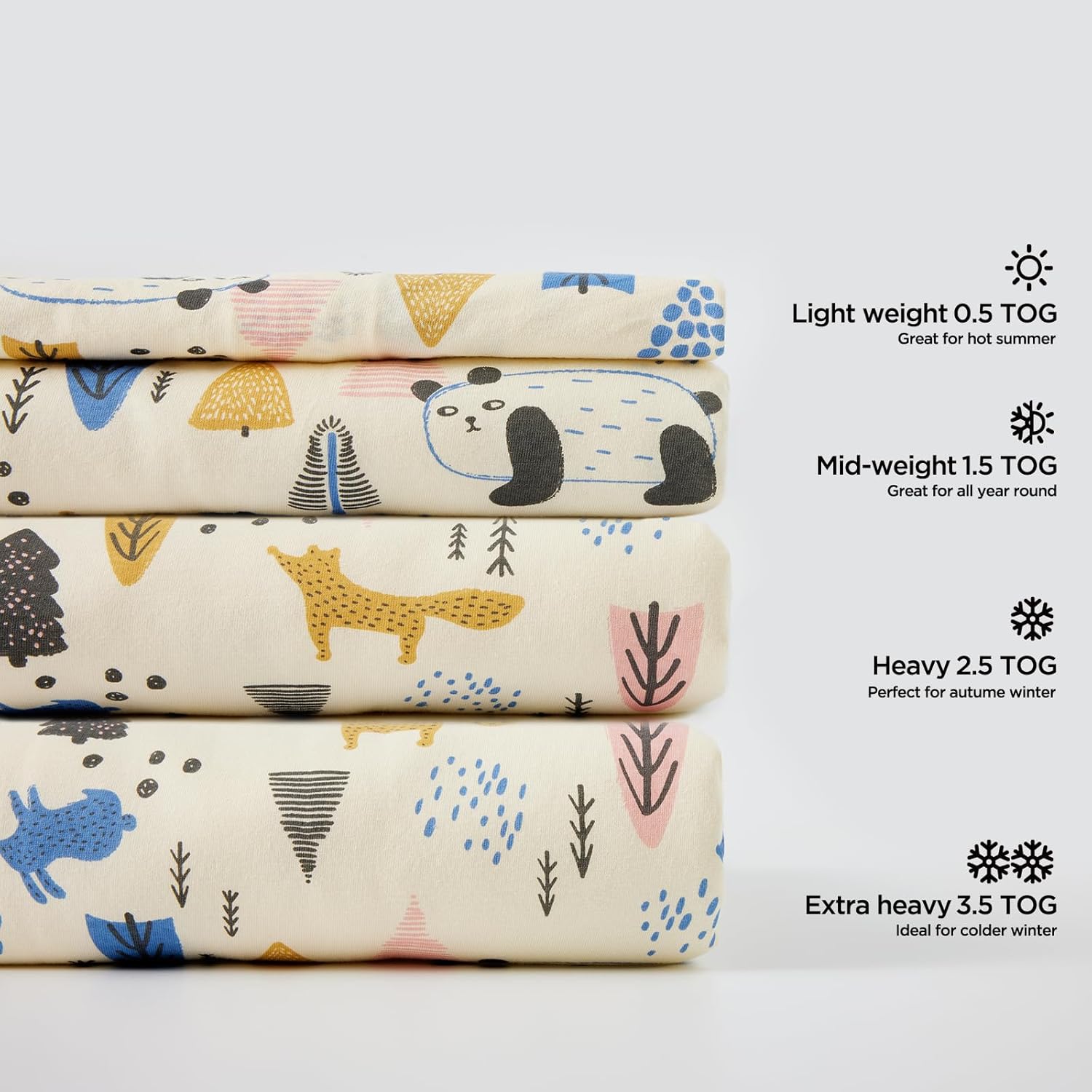 Duomiaomiao Saco de dormir para bebé, saco de dormir de algodón para cuatro estaciones con pies de 2t-3t, 1.5 TOG acolchado manta para bebés que