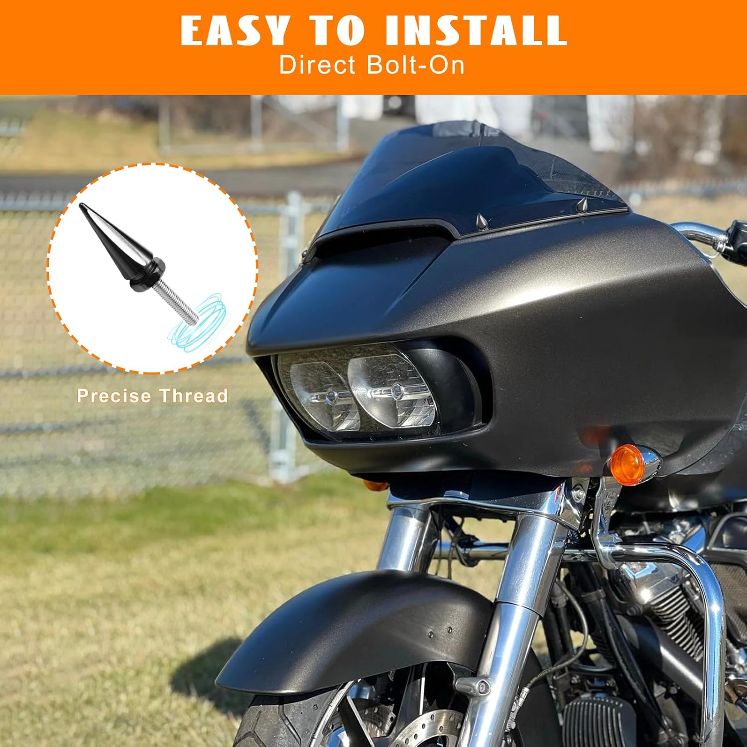 4 tornillos para parabrisas de motocicleta, tornillos de acero inoxidable para Harley Touring Road Glide modelos 2015-2023