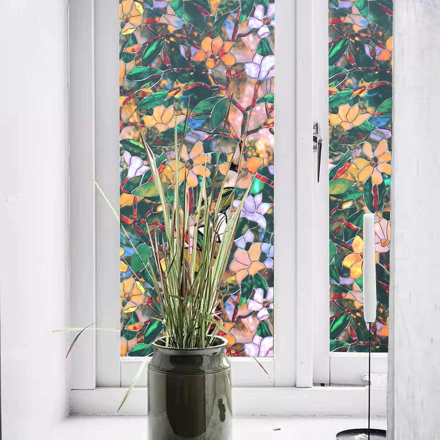 Película de privacidad para ventana, calcomanía decorativa extraíble de vidrio, vinilo 3D con bloqueo solar y UV, calcomanías para ventanas de