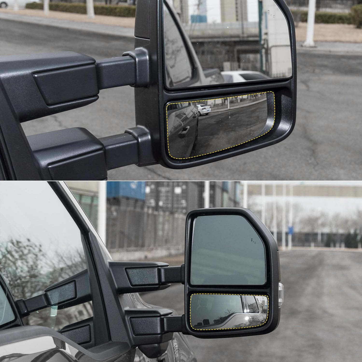 Reemplazo de cristal del espejo retrovisor inferior del lado del pasajero, espejo de remolque con soporte trasero para Ford F150 2015-2020, Ford