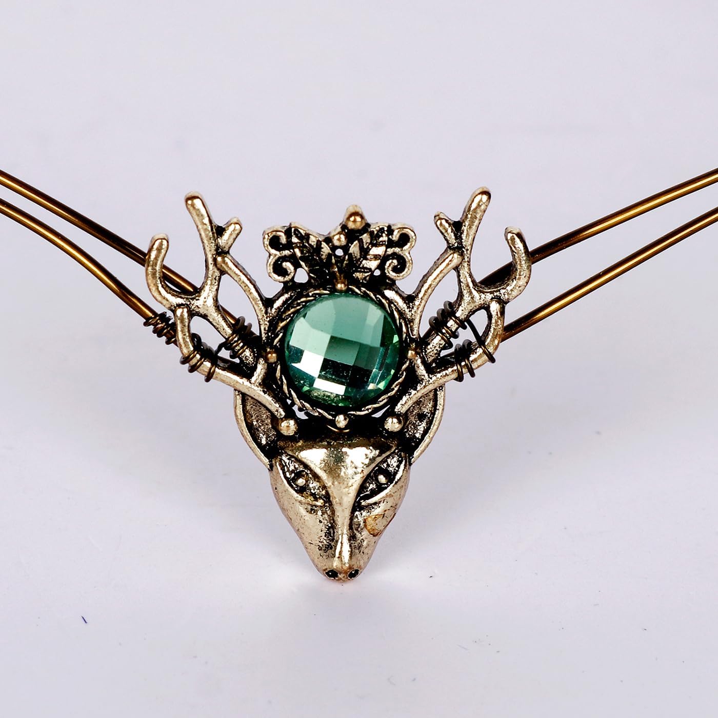 L’VOW Diadema retro para mujer, corona de hada, elfo, tiara medieval en forma de V, corona de luna, tocado vikingo, accesorios renacentistas