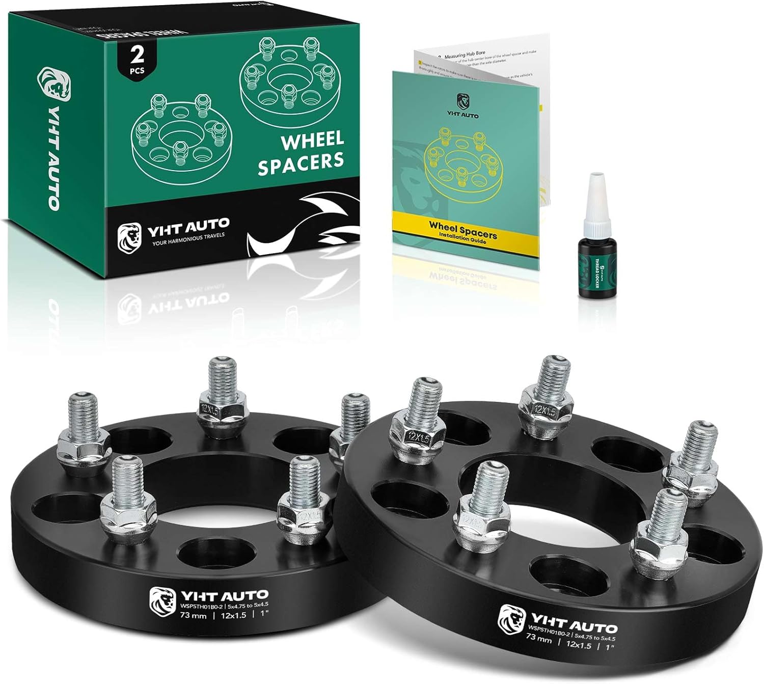 YHTAUTO Adaptadores de rueda de 5 x 4.75 a 5 x 4.5 pulgadas, compatibles con Buick, Cadillac, Chevrolet, GMC, Pontiac Modelos espaciadores de