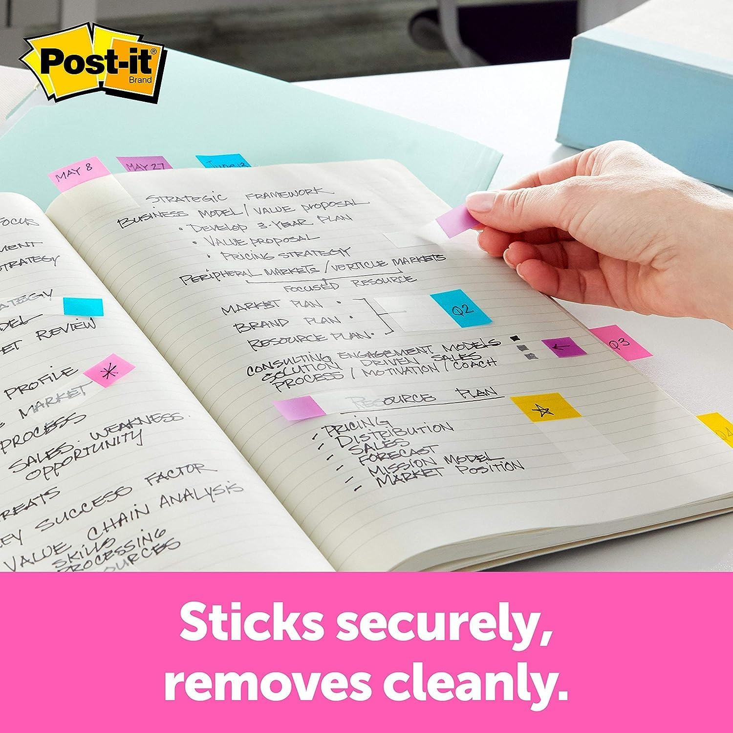Post-it Index Arrows – Dispensador transparente de 5 colores, 20 colores, 0.472 in