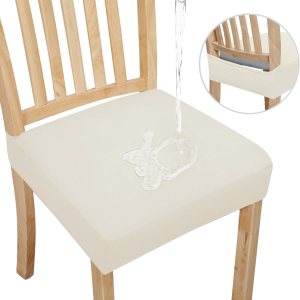 Easy-Going Juego de 2 fundas de asiento 100% impermeables para sillas de comedor, fundas de asiento elásticas protectoras extraíbles y lavables, Easy-Going Juego de 2 fundas de asiento 100% impermeables para sillas de comedor, fundas de asiento elásticas protectoras extraíbles y lavables,