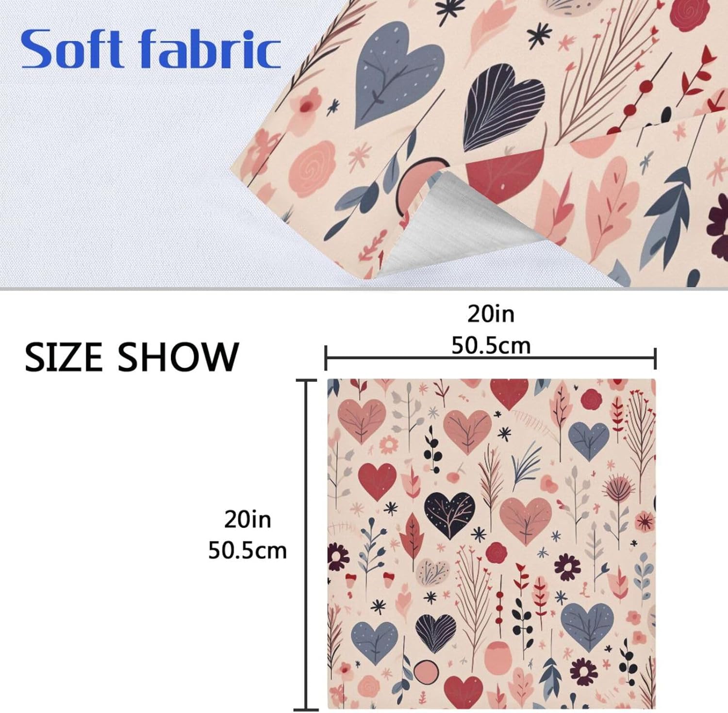 Burbuja Juego de 6 servilletas de tela de corazón de San Valentín, 20 x 20 pulgadas, lavables, decorativas, para cenas familiares, bodas, fiestas,