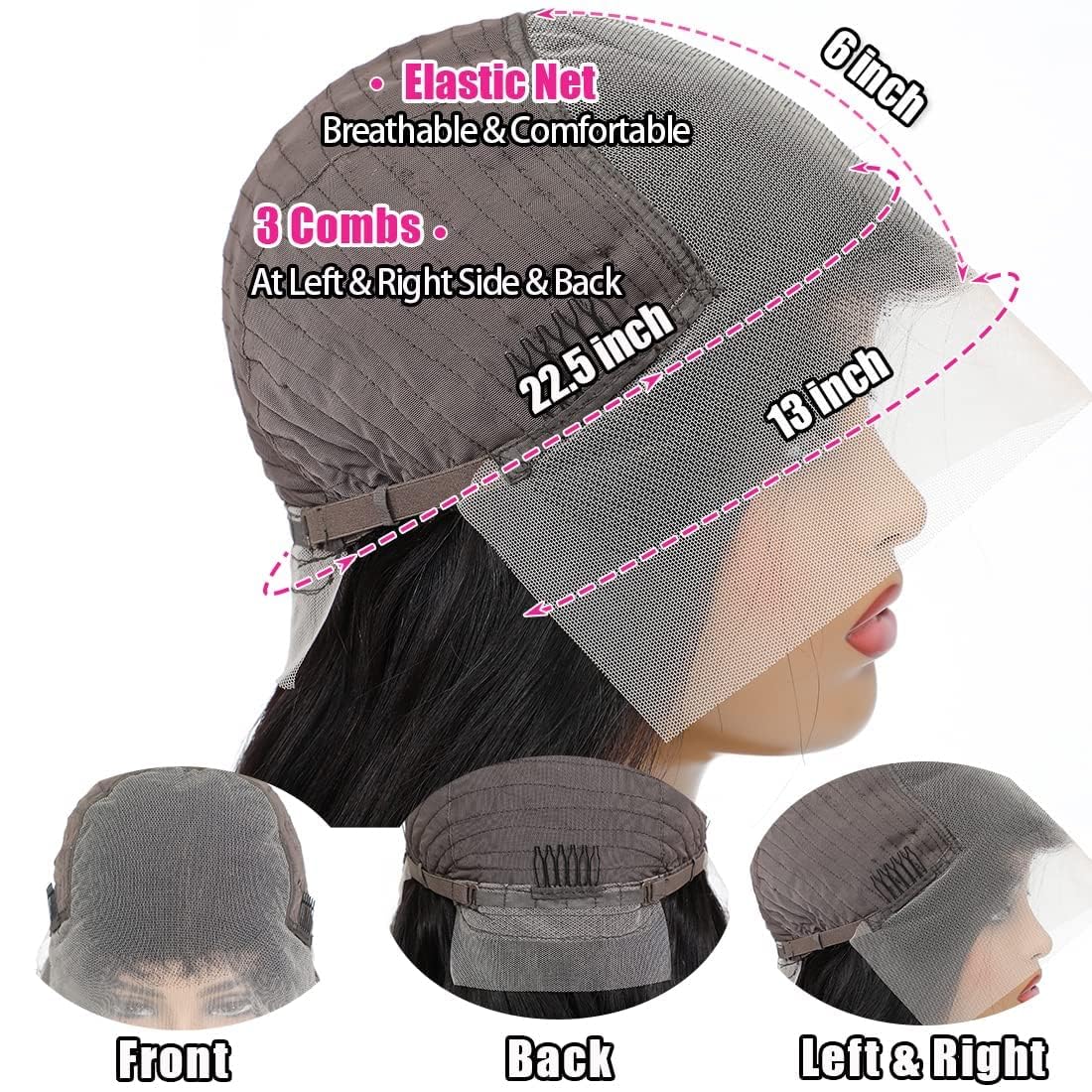 Tihufe Pelucas de cabello humano ondulado profundo con encaje frontal de 13 x 6 pulgadas, predepiladas, pelucas de cabello humano rizado profundo
