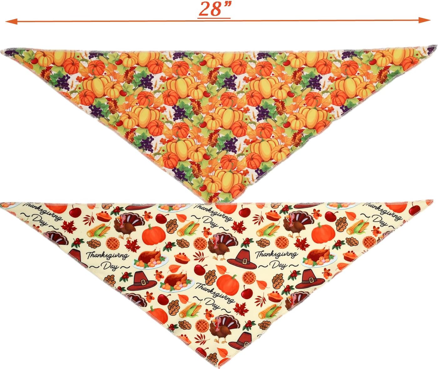Bandana de Acción de Gracias para perro, bandana de otoño para perros pequeños, medianos y grandes y gatos