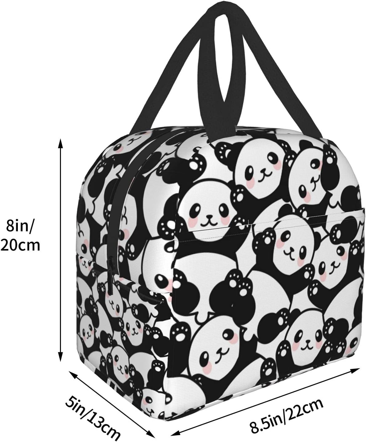 Linda lonchera de panda  Bolsas de almuerzo aisladas para niños y niñas, bolsas de almuerzo reutilizables, perfectas para la escuela, campamento,