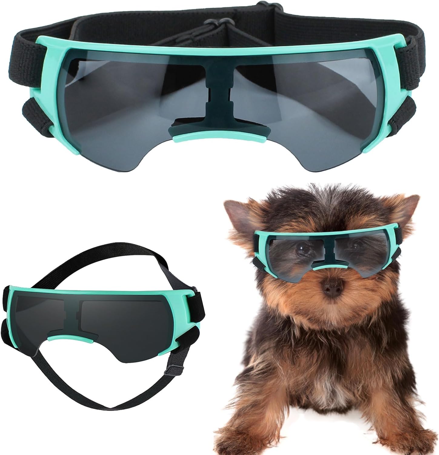 Gafas de sol para perros pequeños, lentes de sol para perros de raza pequeña, protección UV, protección contra el viento, protección contra el polvo