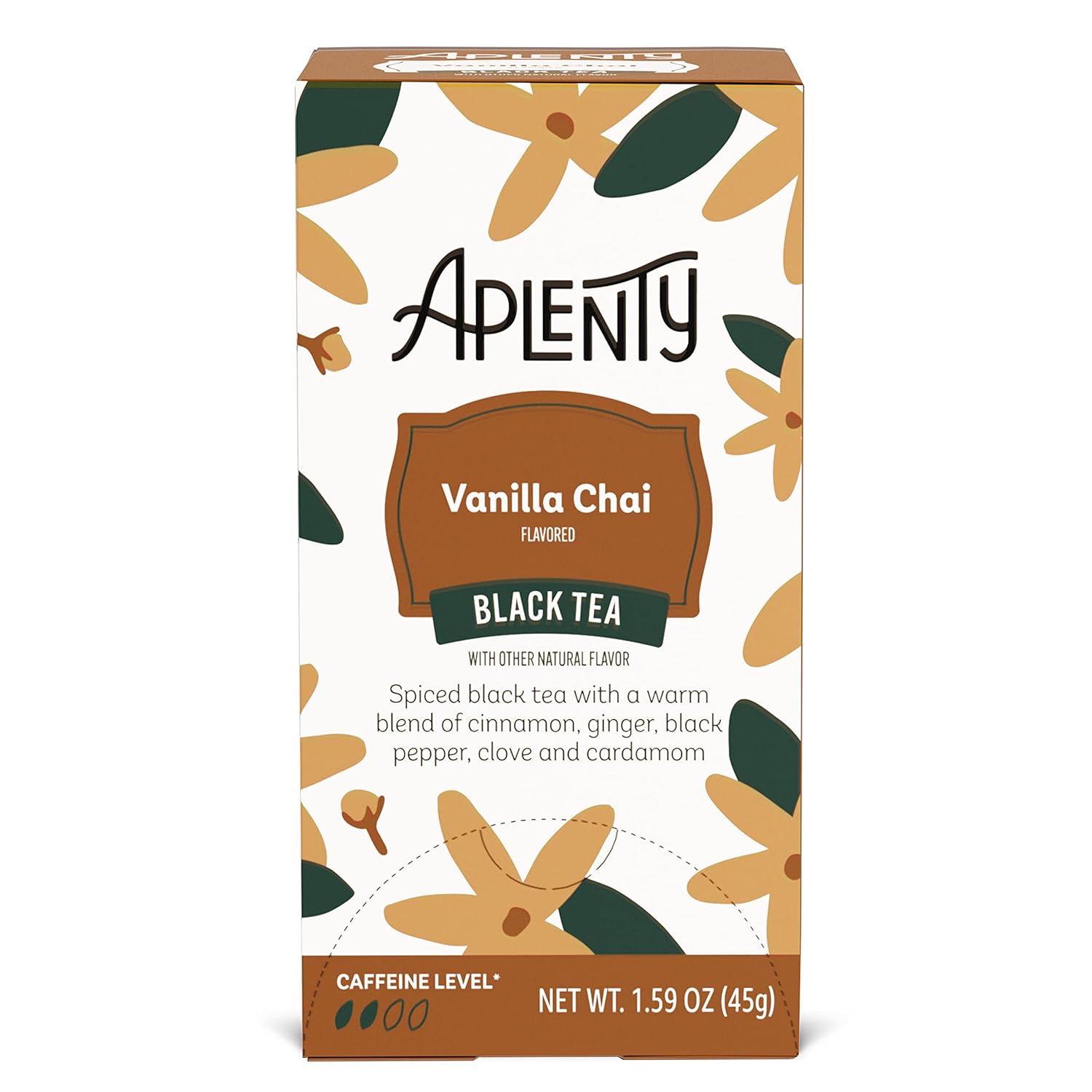 Marca Tienda – Aplenty, bolsas de té negro Vanilla Chai, 1.59 onzas (20 unidades)