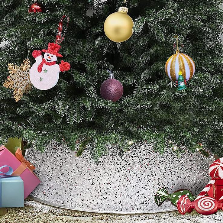 Base de falda para árbol de Navidad, redonda, cuadriláterahexagonal, decoración de tronco, cuello definitivo, varios tamaños, perfecto para