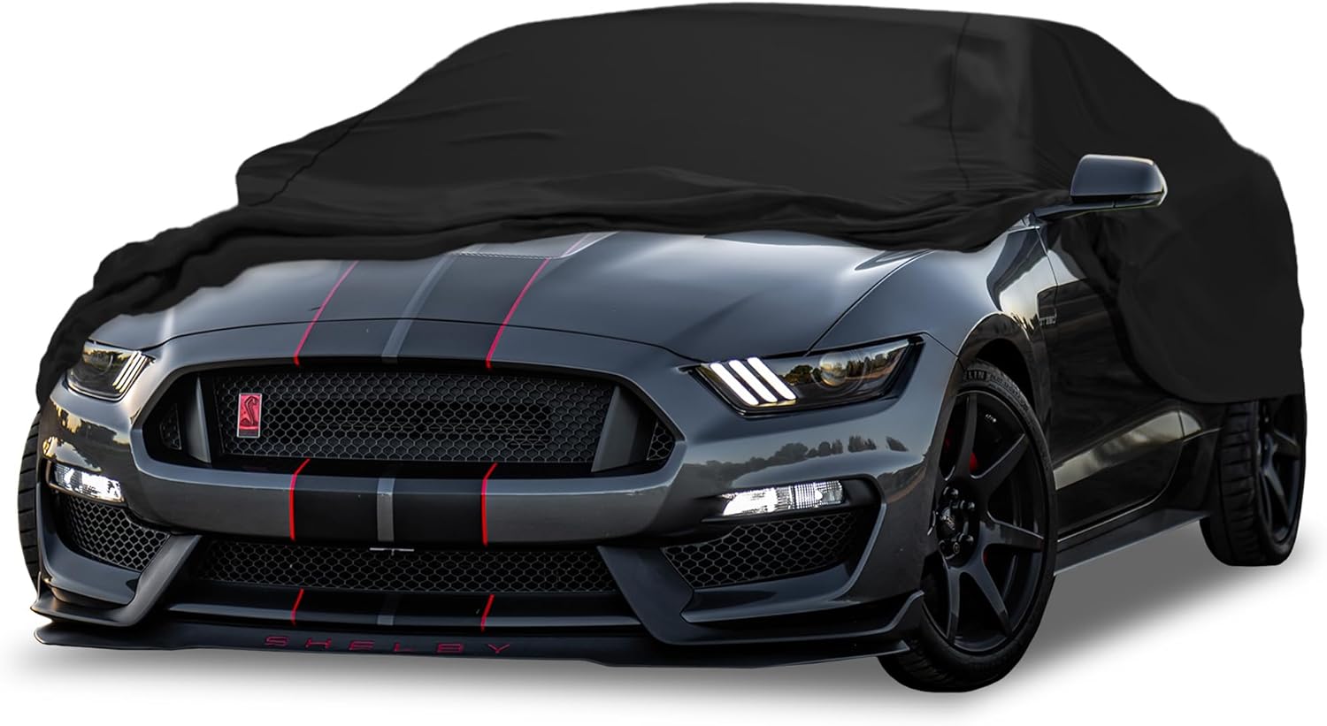 CarCovers Scratch Resistant Indoor Car Cover with Warranty, Compatible with Ford 2005-2023 Mustang – Soft Black Satin Material and Storage Bag,