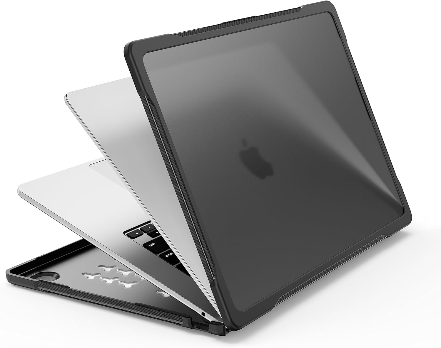 Batianda Funda de protección definitiva para M3 MacBook Air de 15 pulgadas 2024 A3114 2023 modelo M2 A2941, bordes de fibra de carbono mate, a