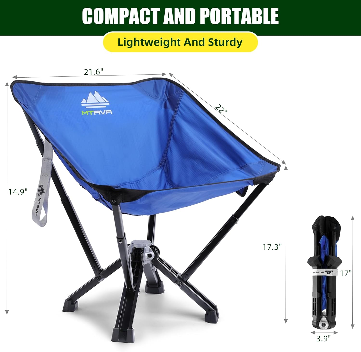 Silla plegable al aire libre y bolsa portátil, equipo de silla de camping para senderismo, mochilero, deporte, fútbol, playa, silla de campamento