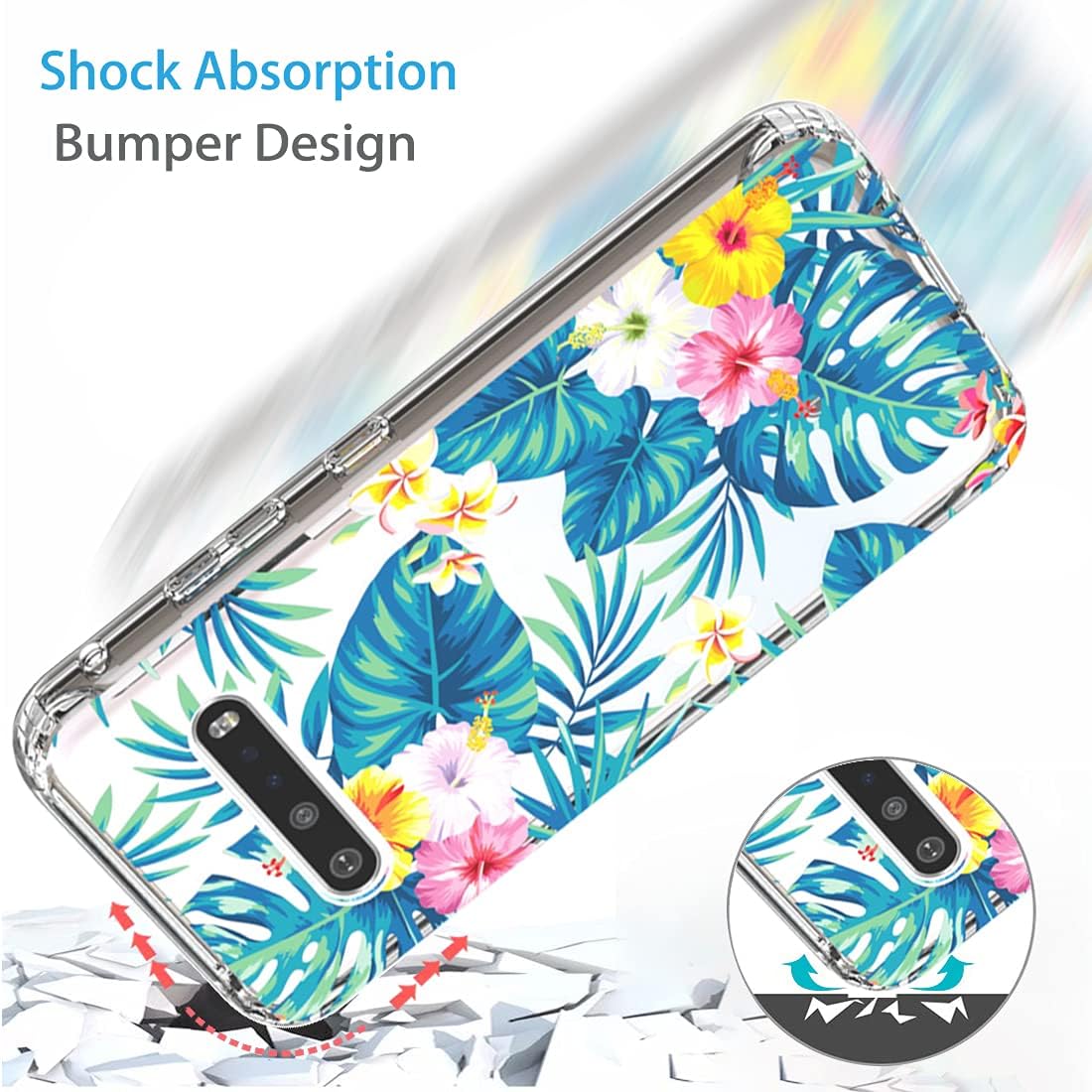 Zoeirc Funda para LG V60 ThinQpara LG V60 Funda transparente para niñas, TPU suave 360 cuerpo completo a prueba de golpes híbrido parachoques